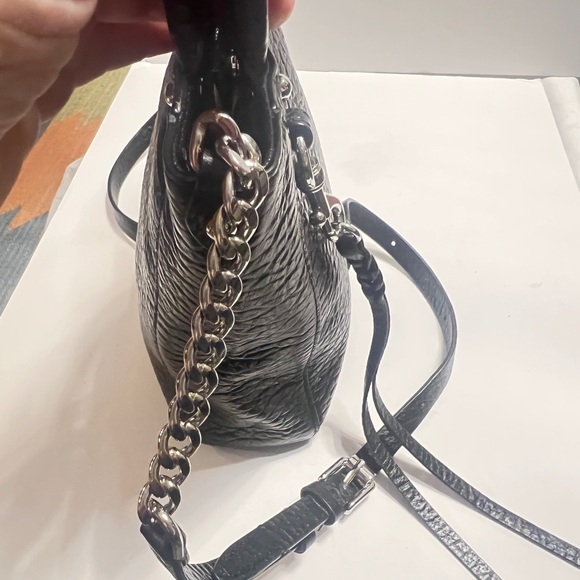 Rebecca Minkoff Pebbled Leather Mini Tote Crossbody โ Black - Picture 3 of 9